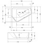 Duravit Paiova 5-Eck Badewanne links, mit Verkleidung 190 x 140 cm