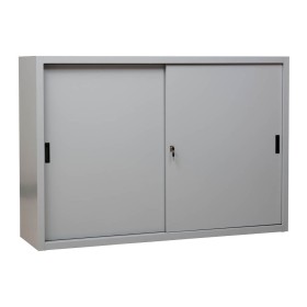 Wolfstahl Schiebetürenschrank Stahl 2 Fachböden lichtgrau 160 x 45 x 109 cm Wolfstahl Schiebetürenschrank Stahl 2 Fachböden lichtgrau 160 x 45 x 109 cm