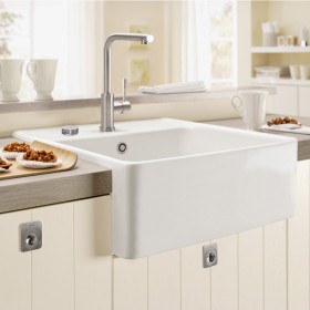 Villeroy & Boch Spülstein Einzelbecken, Ablaufgarnitur mit Excenterbetätigung