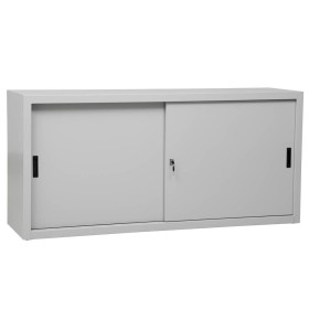 Wolfstahl Schiebetürenschrank Stahl 2 Fachböden lichtgrau 160 x 45 x 75 cm Wolfstahl Schiebetürenschrank Stahl 2 Fachböden lichtgrau 160 x 45 x 75 cm
