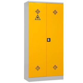 Wolfstahl Chemikalienschrank Gefahrstoffschrank Stahl lichtgrau-rapsgelb 92 x 42 x 195 cm Wolfstahl Chemikalienschrank Gefahrstoffschrank Stahl lichtgrau-rapsgelb 92 x 42 x 195 cm