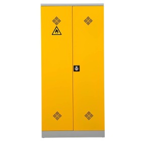 Wolfstahl Chemikalienschrank Gefahrstoffschrank Stahl lichtgrau-rapsgelb 92 x 42 x 195 cm