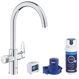 GROHE Blue Pure StartCurve Einhand-Spültischarmatur Starter Set mit Mini Aktivkohlefilter