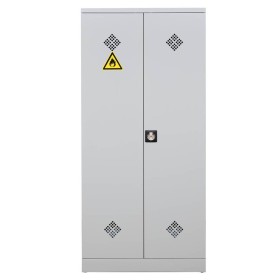 Wolfstahl Chemikalienschrank Gefahrstoffschrank Stahl Fachböden mit Lochblechabdeckung 92 x 42 x 195 cm