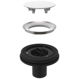 Geberit Ablaufanschluss, zu Setaplano Duschfläche, stockwerksdurchdringende Installation