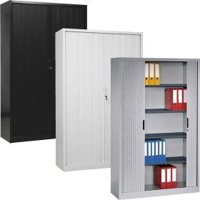 Wolfstahl Rolladenschrank Stahl 4 Fachböden Zylinderschloss 120 x 46 x 195 cm lichtgrau - schwarz - weiss Wolfstahl Rolladenschrank Stahl 4 Fachböden Zylinderschloss 120 x 46 x 195 cm lichtgrau - schwarz - weiss