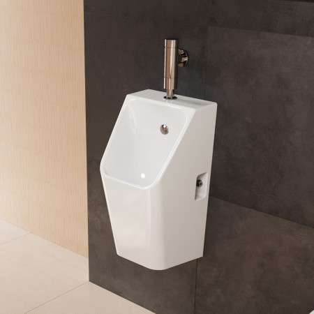 hansgrohe EluPura Original Q Urinal 600/300 mit Zulauf von oben und Ablauf nach unten/hinten spülrandlos, HygieneEffect