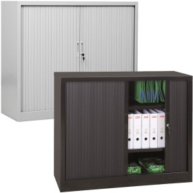 Wolfstahl Rolladenschrank Stahl 2 Fachböden Zylinderschloss 120 x 46 x 105 cm lichtgrau - schwarz Wolfstahl Rolladenschrank Stahl 2 Fachböden Zylinderschloss 120 x 46 x 105 cm lichtgrau - schwarz