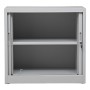 Wolfstahl Rolladenschrank Stahl 1 Fachböden Zylinderschloss 80 x 46 x 75 cm lichtgrau - schwarz