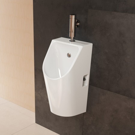 hansgrohe EluPura Original S Urinal mit Zulauf von oben und Ablauf nach unten/hinten spülrandlos, SmartClean