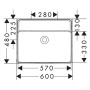 hansgrohe Xanuia Q Waschtisch 600/480 ohne Hahnloch und Überlauf