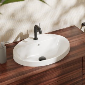 hansgrohe Xuniva D Einbauwaschtisch oval 55 x 45 cm, mit 1 Hahnloch und Überlauf, mit SmartClean hansgrohe Xuniva D Einbauwaschtisch oval 55 x 45 cm, mit 1 Hahnloch und Überlauf, mit SmartClean