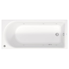 Duravit D-Neo Rechteck-Whirlwanne 180 x 80 cm, Einbauversion, Ab- und Überlauf am Fußende