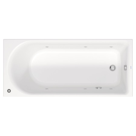 Duravit D-Neo Rechteck-Whirlwanne 180 x 80 cm, Einbauversion, Ab- und Überlauf am Fußende