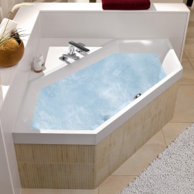 Villeroy & Boch Squaro Duo Sechseckbadewanne 190 x 80 cm, Airpool Comfort, Technik Position 1 Villeroy & Boch Squaro Duo Sechseckbadewanne 190 x 80 cm, Airpool Comfort, Technik Position 1