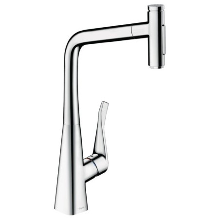 hansgrohe Metris Select M71 Einhebel-Küchenmischer 320, Ausziehbrause, 2jet, sBox