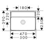 hansgrohe Xanuia Q Handwaschbecken 500/390 ohne Hahnloch und Überlauf
