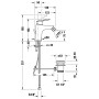 Duravit No. 1 Einhebel-Bidetmischer, mit Zugstangengarnitur
