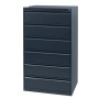 Wolfstahl Karteischrank stahl 6 Schubladen 76 x 62 x 132 cm schwarz