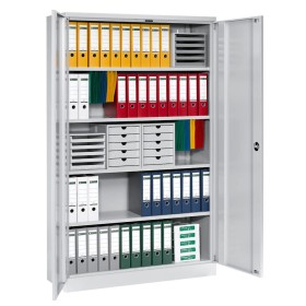 Wolfstahl Büro Stahlschrank - Aktenschrank Lichtgrau abschliessbar 120x42x195cm, aufgebaut Wolfstahl Büro Stahlschrank - Aktenschrank Lichtgrau abschliessbar 120x42x195cm, aufgebaut