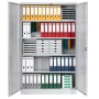 Wolfstahl Büro Stahlschrank - Aktenschrank Lichtgrau abschliessbar 120x42x195cm, aufgebaut