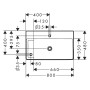 hansgrohe Xelu Q Waschbecken mit Ablage links 80 x 48 cm ungeschliffen, mit 2x 1 Hahnloch