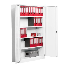 Wolfstahl Büro Stahlschrank - Aktenschrank Weiss abschliessbar 120x42x195cm, aufgebaut Wolfstahl Büro Stahlschrank - Aktenschrank Weiss abschliessbar 120x42x195cm, aufgebaut