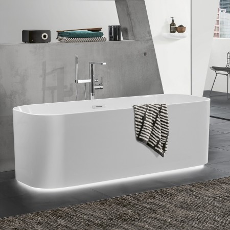 Villeroy & Boch Finion freistehende Badewanne 170 x 70 cm mit Emotion-Funktion, Wasserzulauf