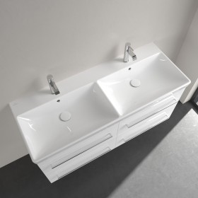 Villeroy & Boch Avento Schrank-Doppelwaschtisch 120 x 47 cm, mit 2 Hahnlöchern, mit Überlauf