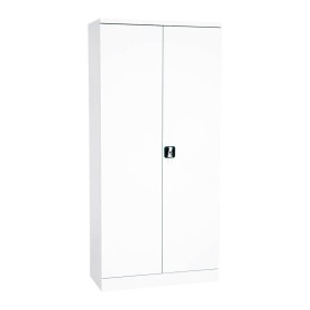 Wolfstahl Büro Stahlschrank - Aktenschrank Weiss abschliessbar 92x42x195cm, aufgebaut Wolfstahl Büro Stahlschrank - Aktenschrank Weiss abschliessbar 92x42x195cm, aufgebaut