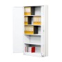 Wolfstahl Büro Stahlschrank - Aktenschrank Weiss abschliessbar 92x42x195cm, aufgebaut