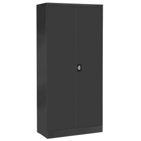 Wolfstahl Büro Stahlschrank - Aktenschrank Anthrazit abschliessbar 92x42x195cm, aufgebaut Wolfstahl Büro Stahlschrank - Aktenschrank Anthrazit abschliessbar 92x42x195cm, aufgebaut