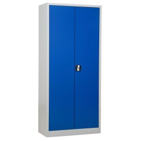 Wolfstahl Büro Stahlschrank - Aktenschrank Enzianblau-Lichtgrau abschliessbar 80x38x195cm, aufgebaut Wolfstahl Büro Stahlschrank - Aktenschrank Enzianblau-Lichtgrau abschliessbar 80x38x195cm, aufgebaut