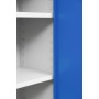 Wolfstahl Büro Stahlschrank - Aktenschrank Enzianblau-Lichtgrau abschliessbar 80x38x195cm, aufgebaut