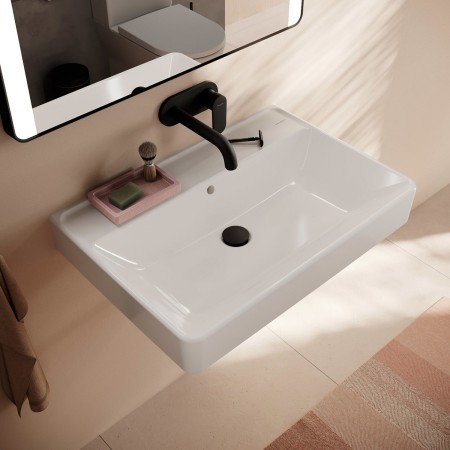 hansgrohe Xanuia Q Waschtisch 700/480 ohne Hahnloch mit Überlauf, SmartClean