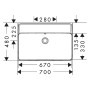 hansgrohe Xanuia Q Waschtisch 700/480 ohne Hahnloch mit Überlauf, SmartClean