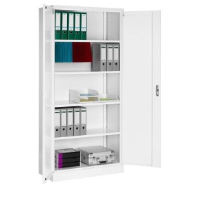 Wolfstahl Büro Stahlschrank - Aktenschrank Verkehrsweiss abschliessbar 92x42x195cm, aufgebaut Wolfstahl Büro Stahlschrank - Aktenschrank Verkehrsweiss abschliessbar 92x42x195cm, aufgebaut
