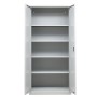 Wolfstahl Büro Stahlschrank - Aktenschrank Lichtgrau abschliessbar 92x42x195cm, aufgebaut