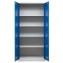 Wolfstahl Büro Stahlschrank - Aktenschrank Enzianblau abschliessbar 92x42x195cm, aufgebaut