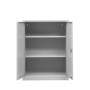 Wolfstahl Büro Stahlschrank - Aktenschrank Lichtgrau abschliessbar 92x42x120cm, aufgebaut