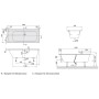 Villeroy & Boch Subway Duo-Badewanne 160 x 70 cm, Hydropool Entry, Technik Position 2, mit Trio Ablaufgarnitur