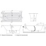 Villeroy & Boch Oberon Duo Badewanne 190 x 90 cm, Hydropool Entry, Technik Position 2, mit Trio Ablaufgarnitur