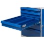 Wolfstahl Werkstattwagen mit Flügeltürenfach stahl 5 Schubladen 109x60x84cm lichtgrau - enzianblau