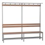 Wolfstahl Sitzbank Stahl & Holz, mit Haken und Schuhrost 200x40x40cm lichtgrau - buche