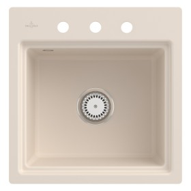 Villeroy & Boch Subway Style 50 S FLAT flächenbündige Spüle, Ablaufgarnitur mit Handbetätigung, inkl. Abtropfgitter