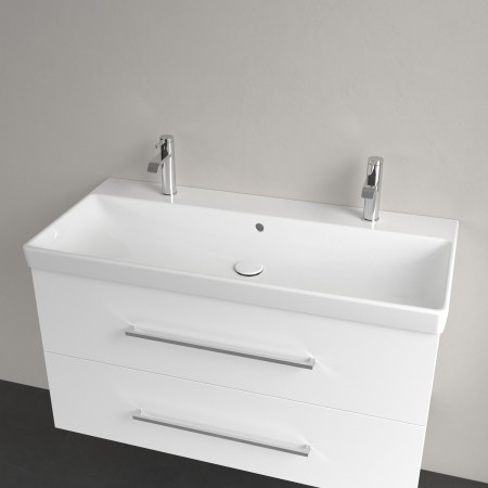 Villeroy & Boch Avento Schrankwaschtisch 100 x 47 cm, mit 2 Hahnlöchern, mit Überlauf
