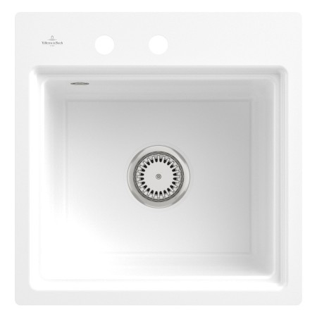 Villeroy & Boch Subway Style 50 S FLAT flächenbündige Spüle, Ablaufgarnitur mit Handbetätigung, inkl. Abtropfgitter