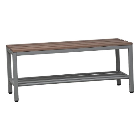 Wolfstahl Sitzbank mit Schuhrost, Stahl & Holz 100x40x40cm lichtgrau - buche
