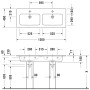 Duravit ME by Starck Möbel-Doppelwaschtisch 130 cm mit 1 Hahnloch