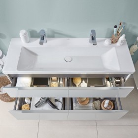 Villeroy & Boch Subway 3.0 Schrankwaschtisch 130 cm, mit 2 Hahnlöchern, ohne Überlauf